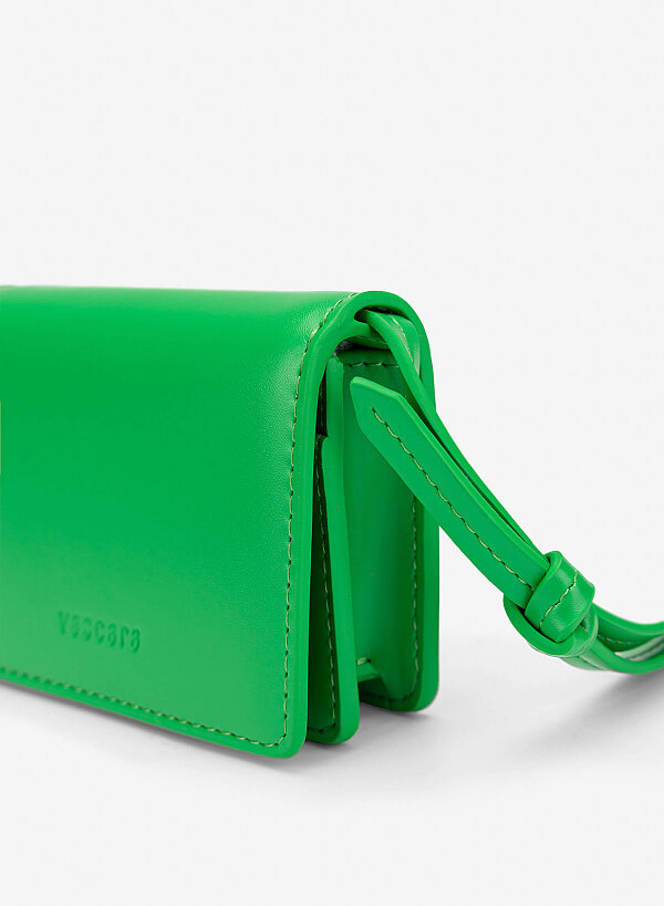 Ví mini nắp gập đeo chéo - WAL 0329 - Màu xanh lá - VASCARA
