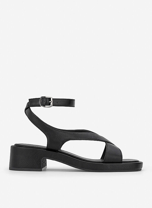 Giày sandals flatform quai chéo