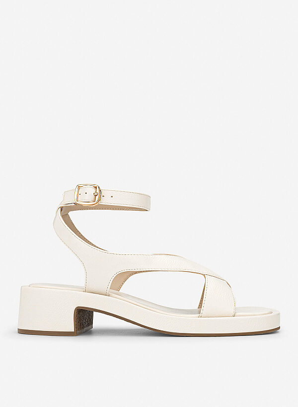 Giày sandals flatform quai chéo