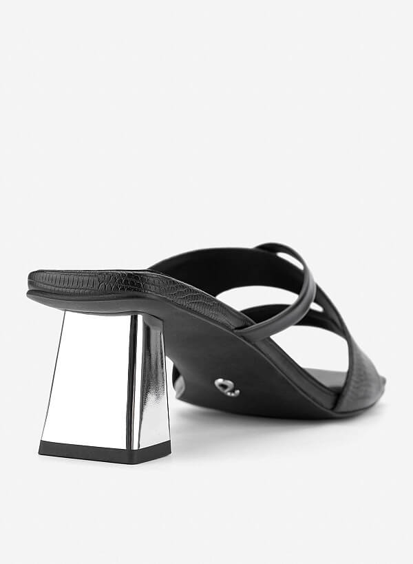 Guốc mule quai layer - GNN 0226 - Màu đen - VASCARA