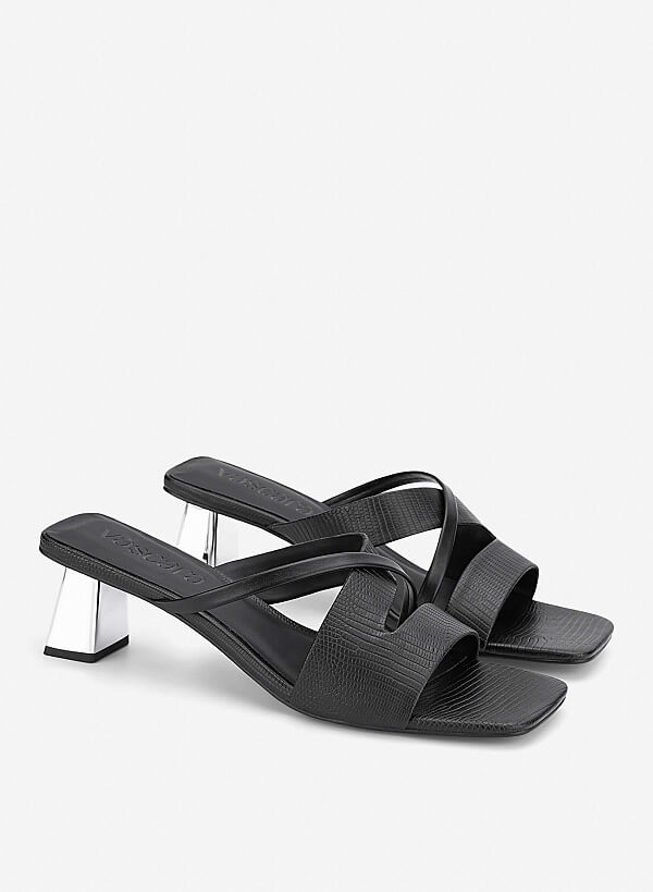 Guốc mule quai layer - GNN 0226 - Màu đen - VASCARA