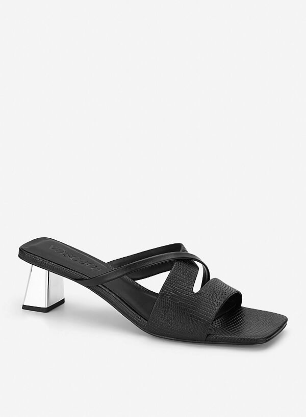Guốc mule quai layer - GNN 0226 - Màu đen - VASCARA