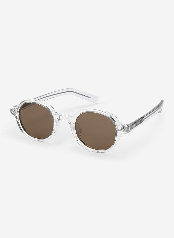 Kính mát dáng tròn Clear - ROU 0058 - Màu nâu đậm - VASCARA