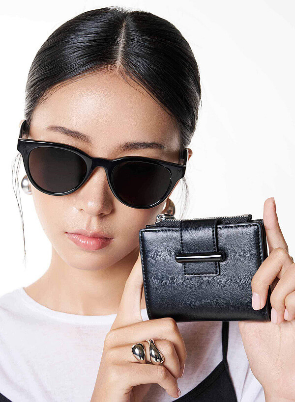 Ví mini cầm tay nhấn khóa cùng màu