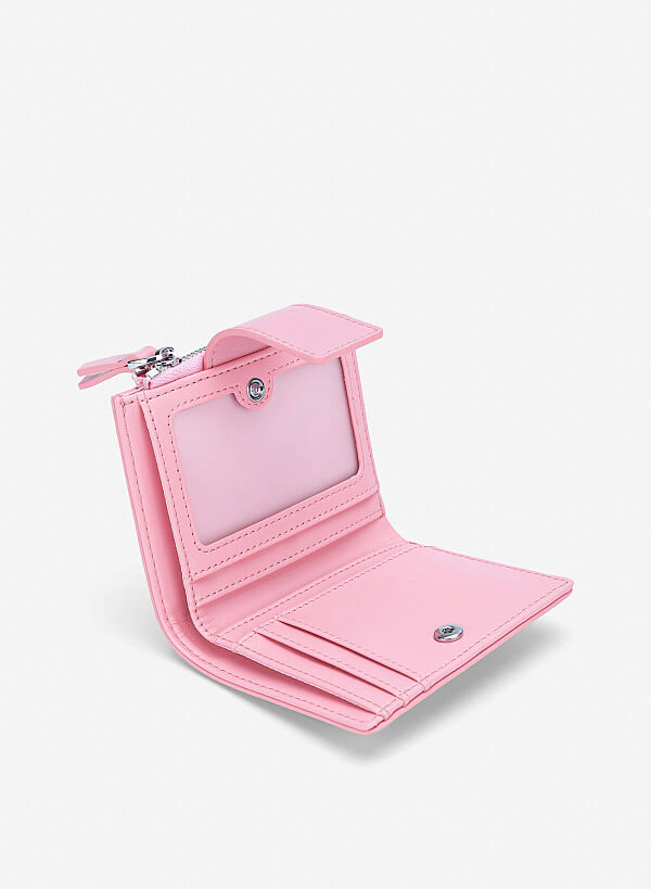 Ví mini cầm tay nhấn khóa cùng màu - WAL 0327 - Màu hồng - VASCARA