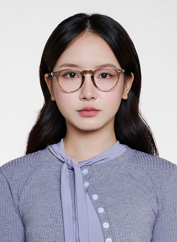 Gọng kính dáng tròn Collin - ROU 0062 - Màu be - VASCARA