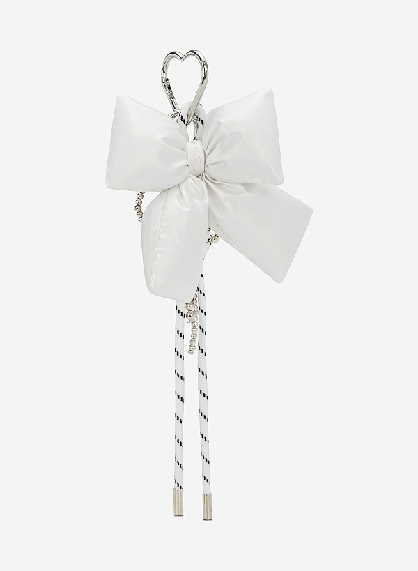 Charm dây hoạ tiết nơ chần bông - CHM 0037 - Màu trắng đen - VASCARA
