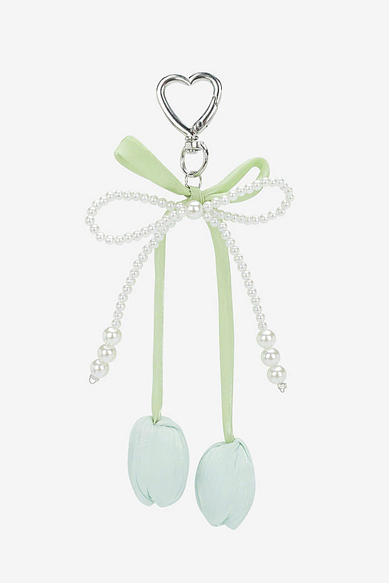 Charm dây ngọc trai nhấn nơ hoa