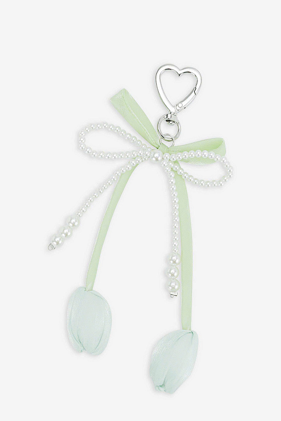 Charm dây ngọc trai nhấn nơ hoa - CHM 0046 - Màu xanh - VASCARA