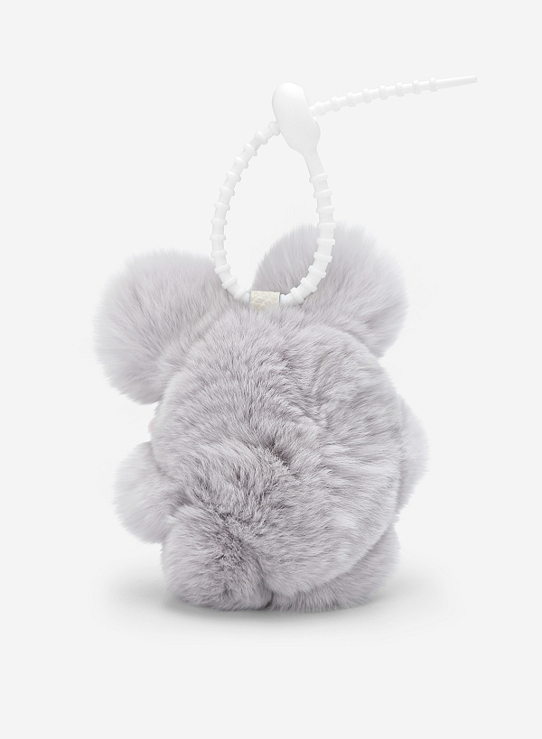 Charm thú bông lông xù - CHM 0054 - Màu xám - VASCARA