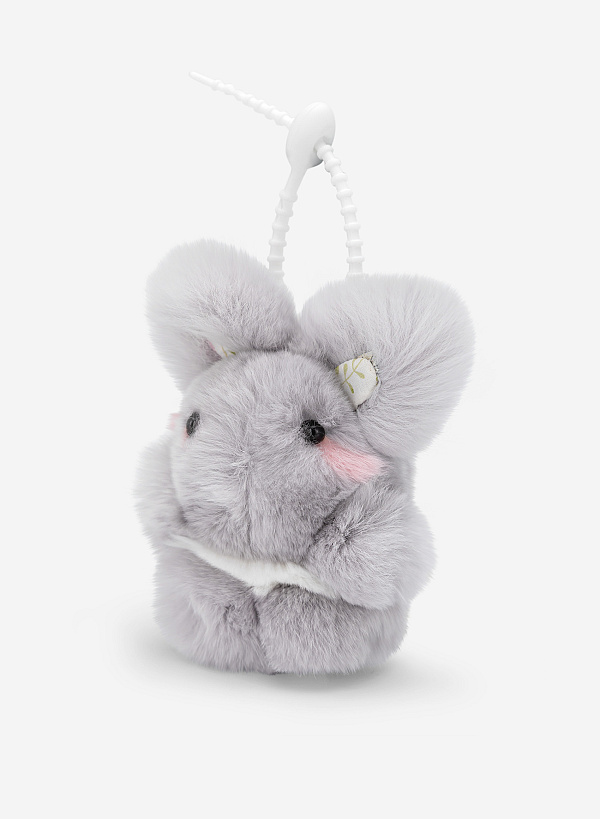 Charm thú bông lông xù - CHM 0054 - Màu xám - VASCARA