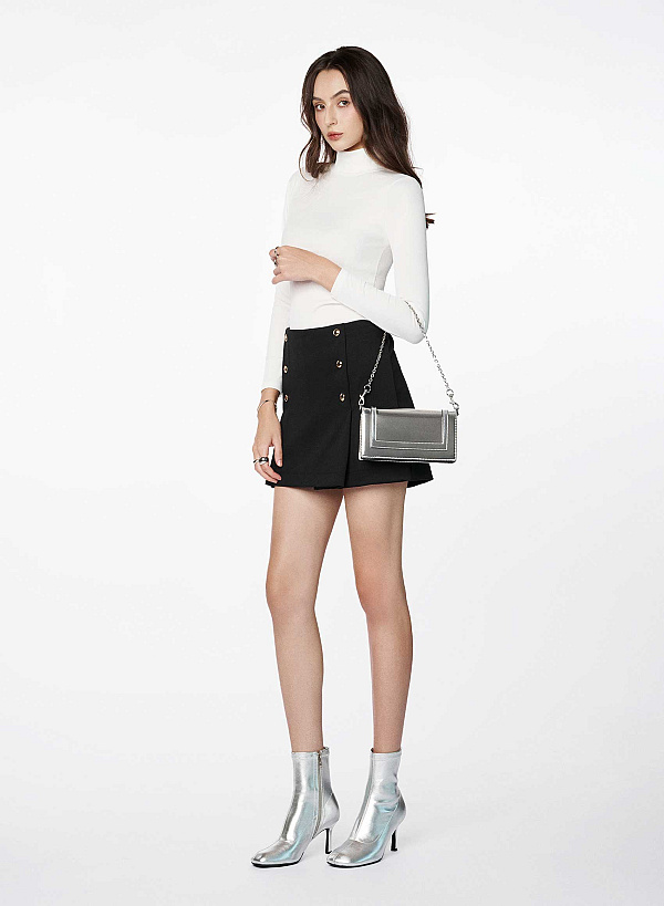 Clutch ánh kim phối dây xích - CLU 0139 - Màu bạc - VASCARA