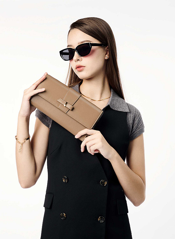 Clutch cầm tay nhấn chỉ trang trí