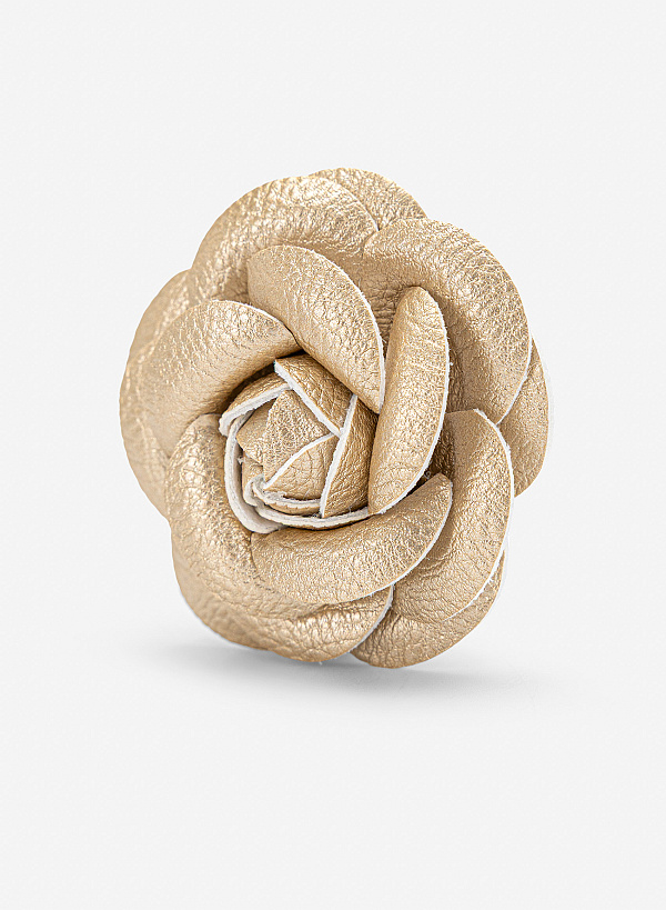 Ghim cài áo hoa hồng - ACC 0033 - Màu vàng kim - VASCARA