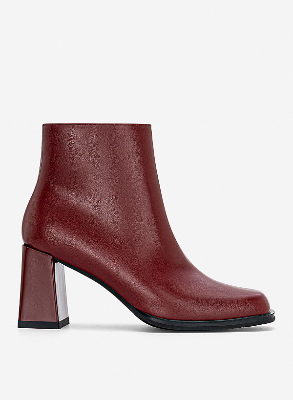 Giày ankle boots mũi vuông