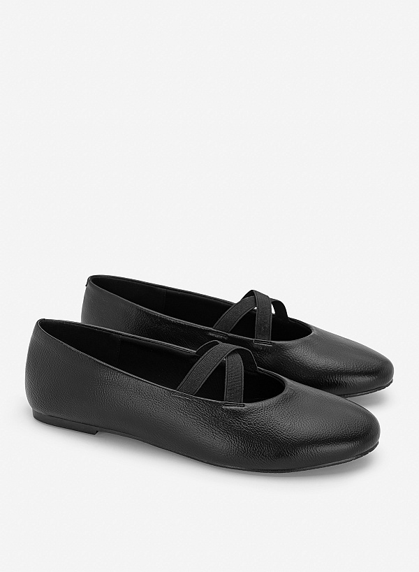 Giày ballerinas quai thun - GBB 0446 - Màu đen - VASCARA