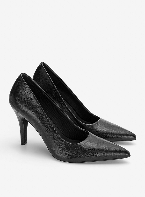 Giày bít mũi nhọn gót stiletto - BMN 0738 - Màu đen - VASCARA