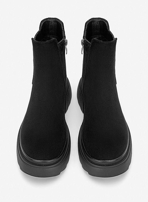 Giày boots đệm vải dáng Chelsea - BOT 0949 - Màu đen - VASCARA