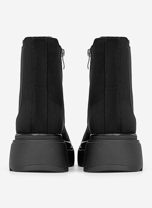 Giày boots đệm vải dáng Chelsea - BOT 0949 - Màu đen - VASCARA