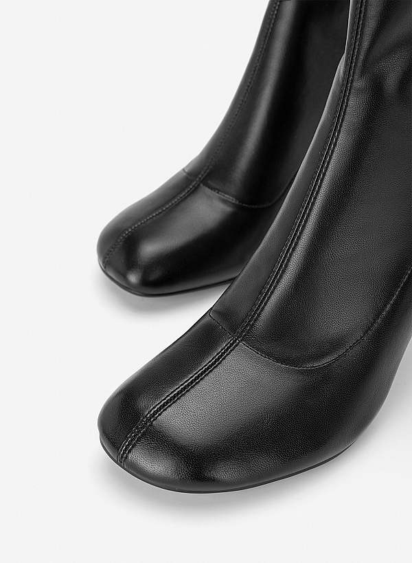 Giày boots mũi tròn cổ cao - BOT 0950 - Màu đen - VASCARA
