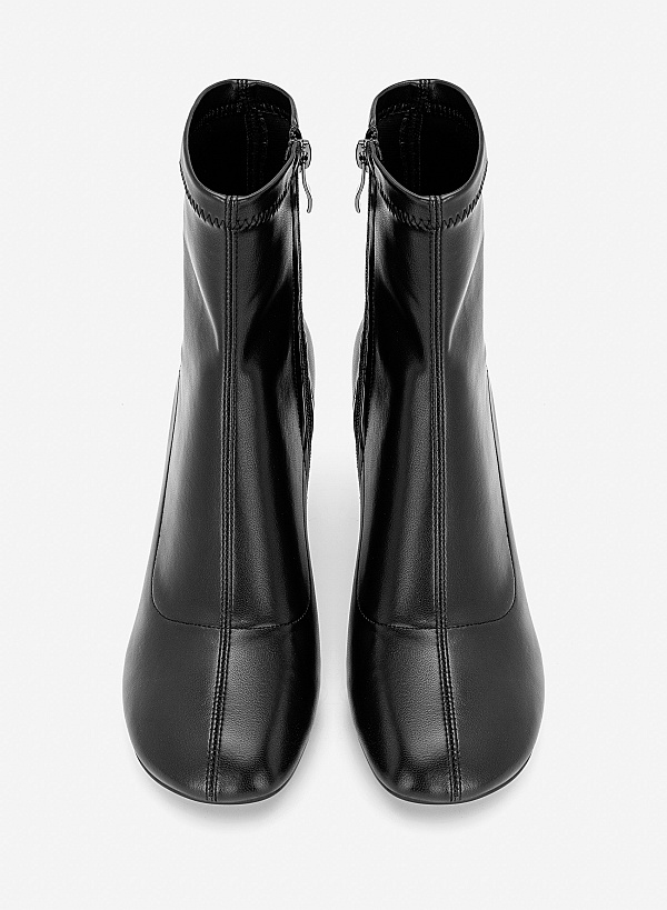 Giày boots mũi tròn cổ cao - BOT 0950 - Màu đen - VASCARA