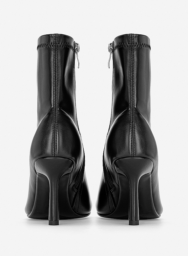 Giày boots mũi tròn cổ cao - BOT 0950 - Màu đen - VASCARA