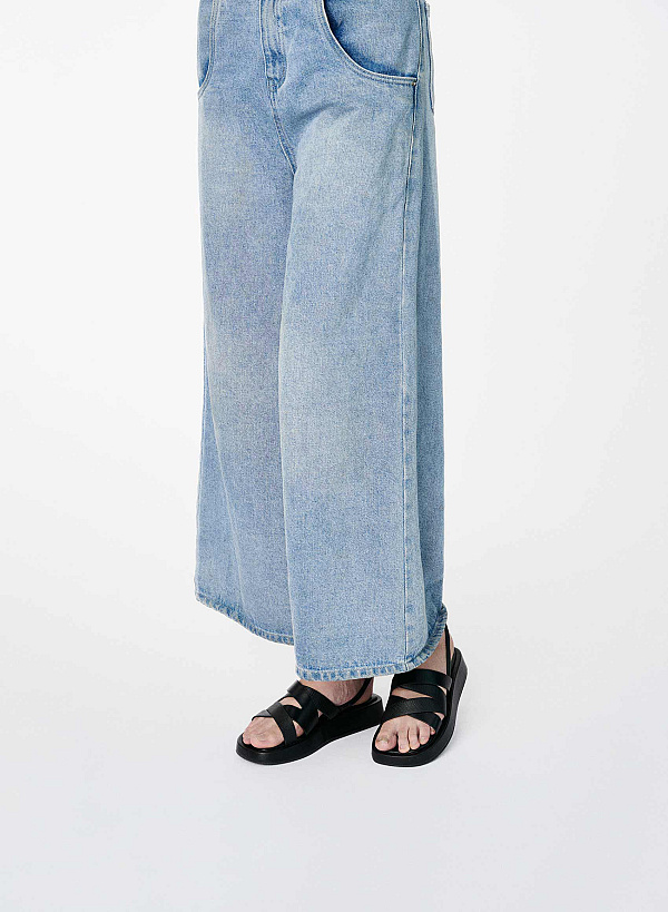 Giày gladiator flatform sandals phối vân da animal