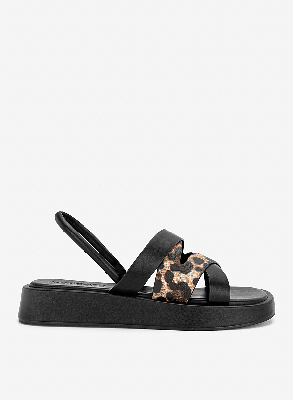 Giày gladiator flatform sandals phối vân da animal