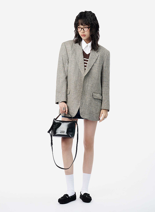 Giày moccasins nhấn nơ trang trí - MOI 0111 - Màu đen - VASCARA