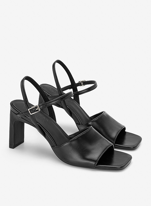 Giày sandals block heel quai bản to - SDN 0840 - Màu đen - VASCARA