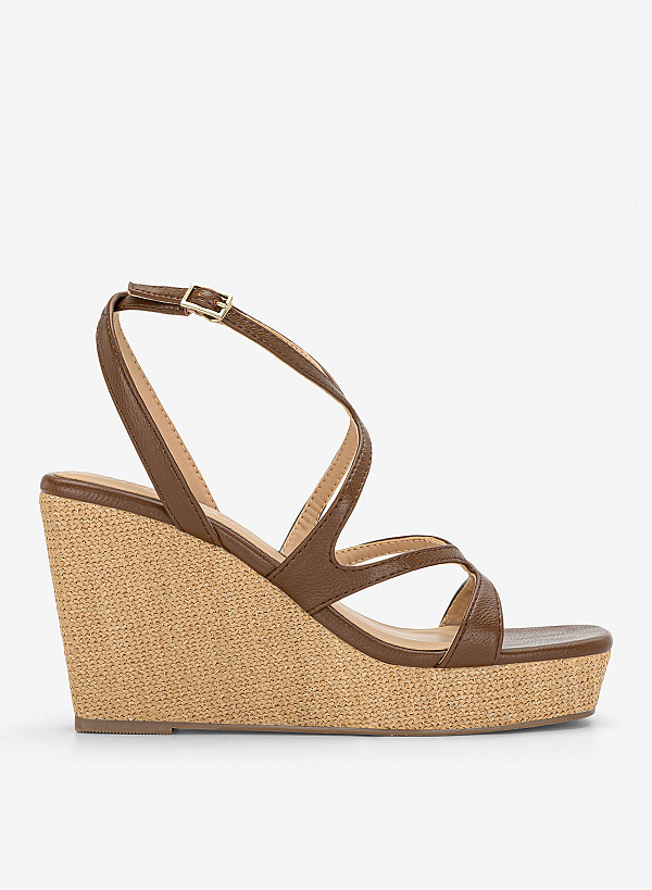 Giày sandals đế xuồng dây đan