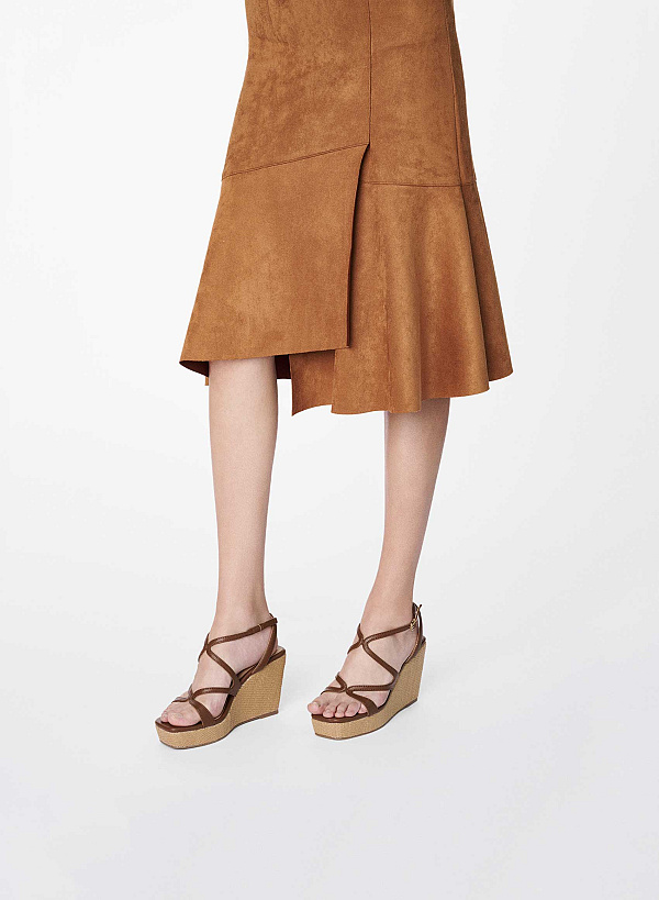 Giày sandals đế xuồng dây đan