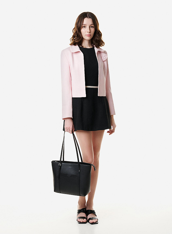 Guốc cao gót vân da cá sấu - GNN 0235 - Màu đen - VASCARA