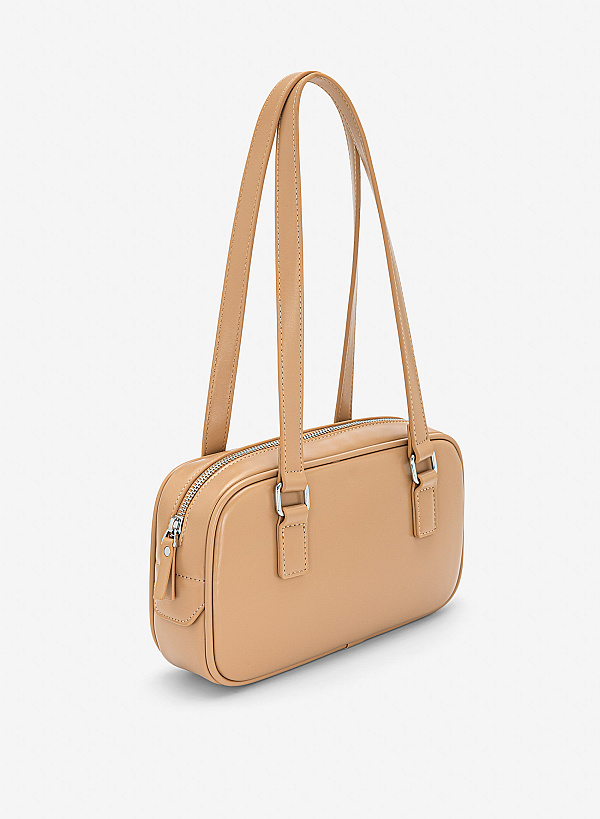 Túi baguette đeo vai nhấn khóa kéo - SHO 0294 - Màu be - VASCARA