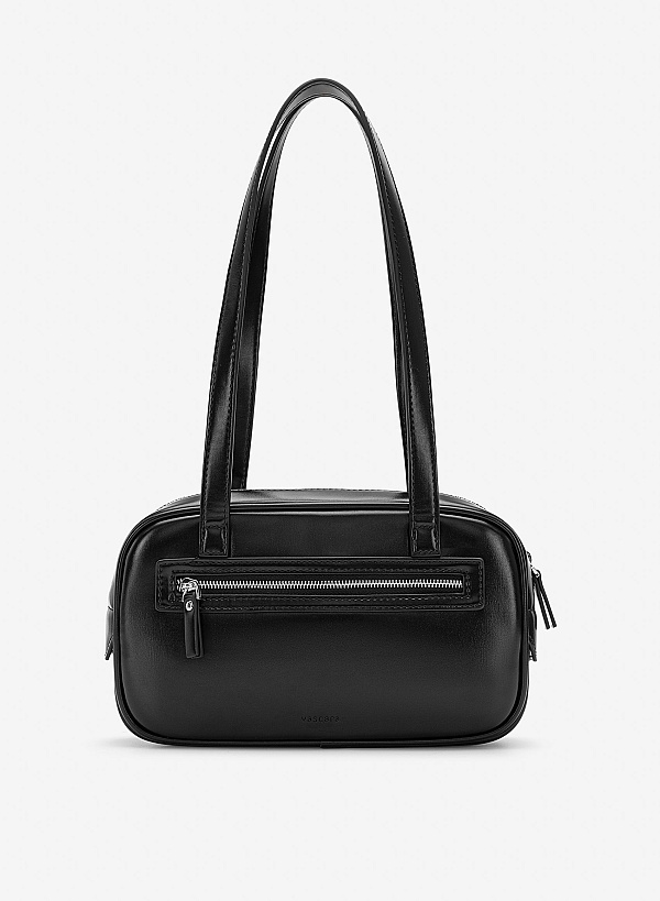 Túi baguette đeo vai nhấn khóa kéo