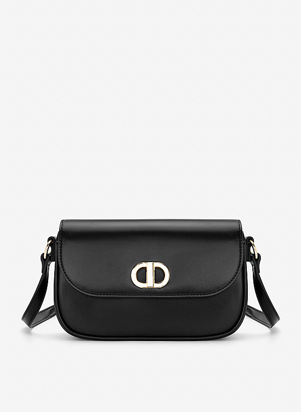 Túi đeo chéo nắp gập nhấn khóa xoay