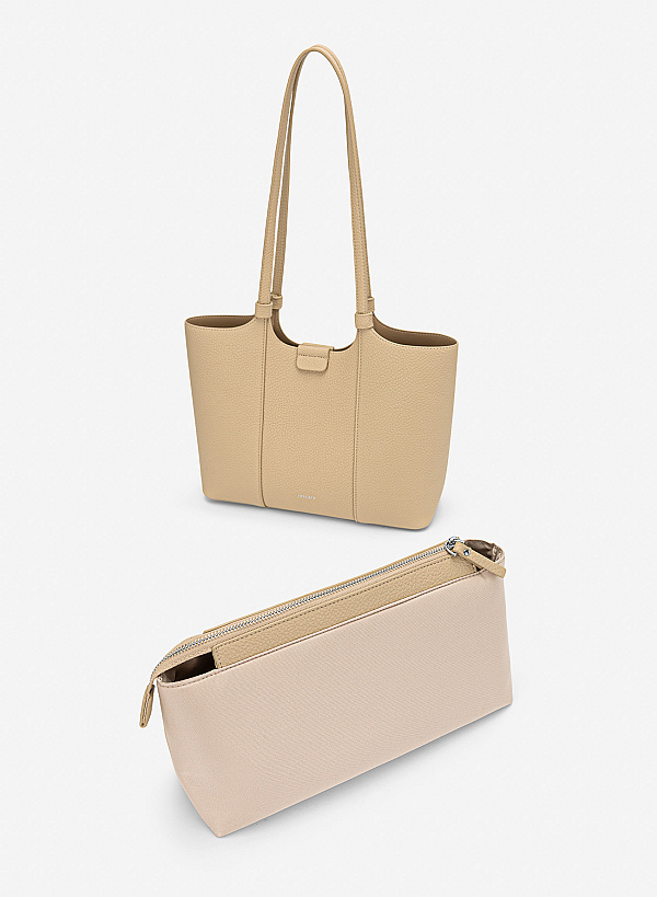 Túi đeo vai casual tối giản - TOT 0208 - Màu be - VASCARA