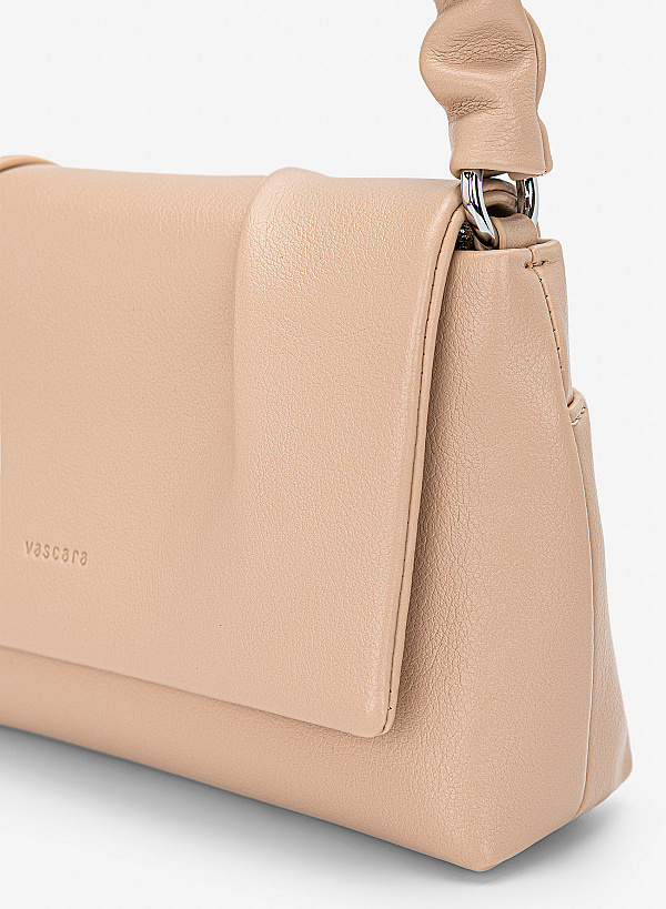 Túi đeo vai gấp nếp quai nhún - SHO 0299 - Màu be - VASCARA