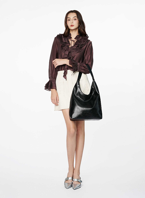 Túi đeo vai hobo minimalist - TOT 0203 - Màu đen - VASCARA