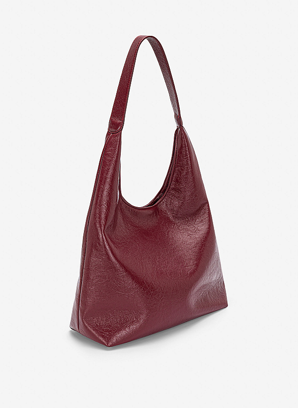 Túi đeo vai hobo minimalist - TOT 0203 - Màu đỏ đậm - VASCARA