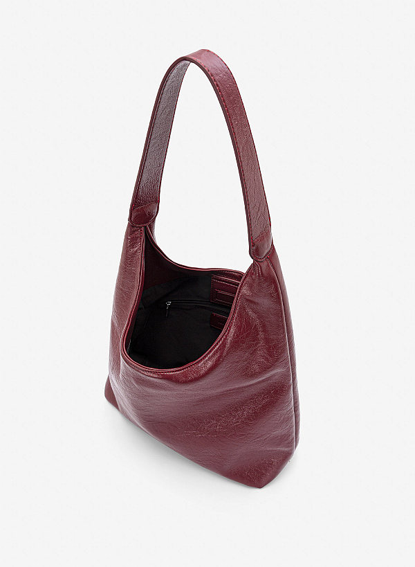 Túi đeo vai hobo minimalist - TOT 0203 - Màu đỏ đậm - VASCARA
