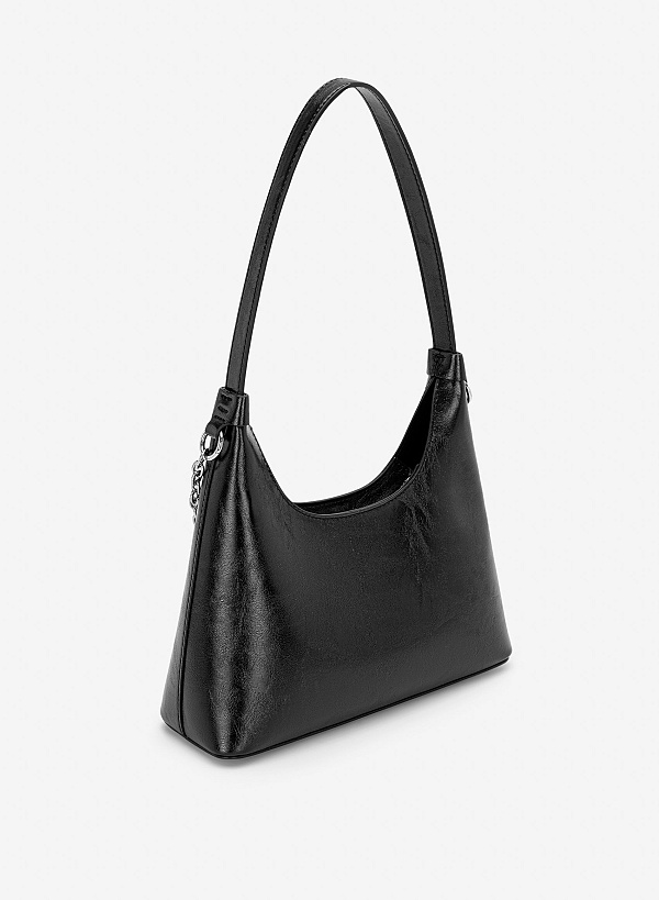 Túi đeo vai hobo phối xích - SHO 0298 - Màu đen - VASCARA