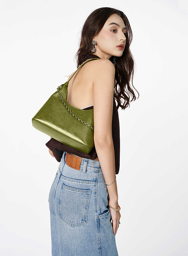 Túi đeo vai hobo phối xích