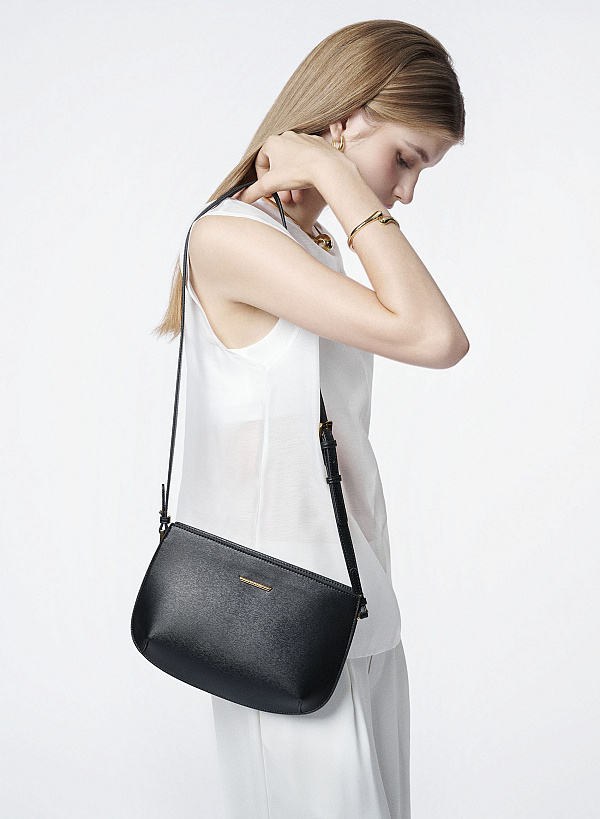 Túi đeo vai ngăn đôi vân sọc