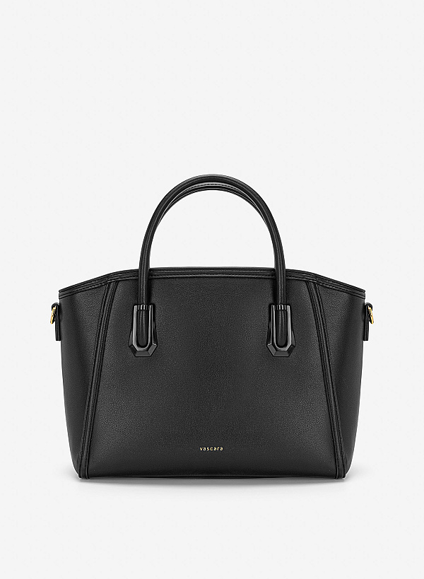 Túi xách monotone nhấn chân quai - TOT 0199 - Màu đen - VASCARA