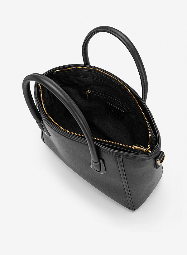 Túi xách monotone nhấn chân quai - TOT 0199 - Màu đen - VASCARA