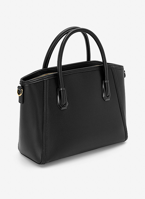 Túi xách monotone nhấn chân quai - TOT 0199 - Màu đen - VASCARA