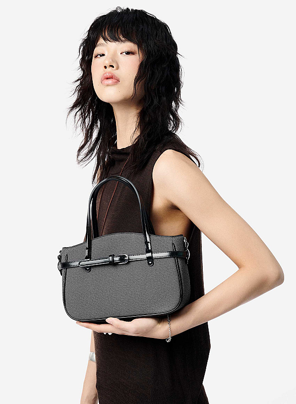 Túi xách tay nhấn đai khoá