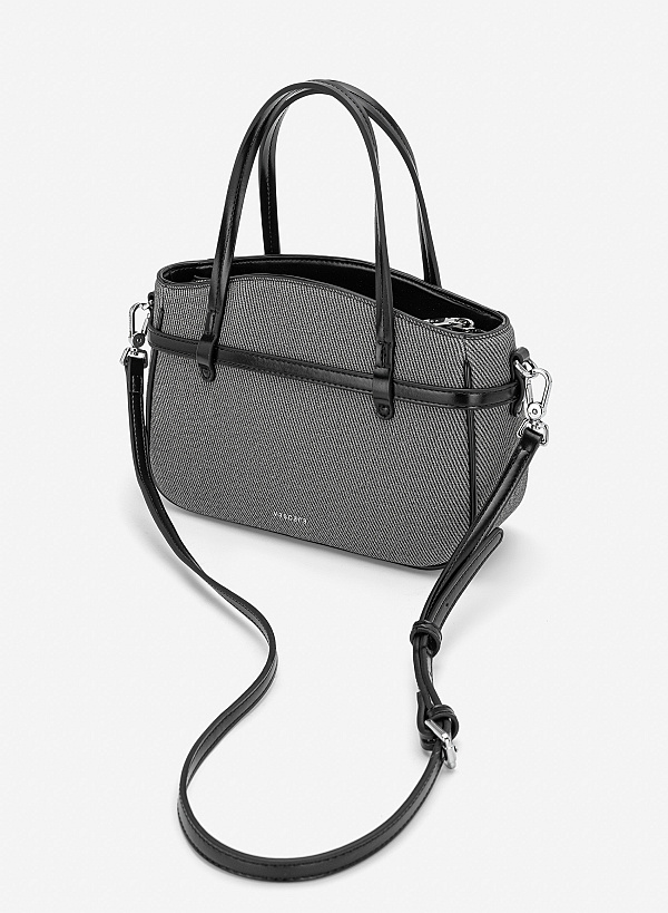 Túi xách tay nhấn đai khoá - TOT 0211 - Màu đen - VASCARA