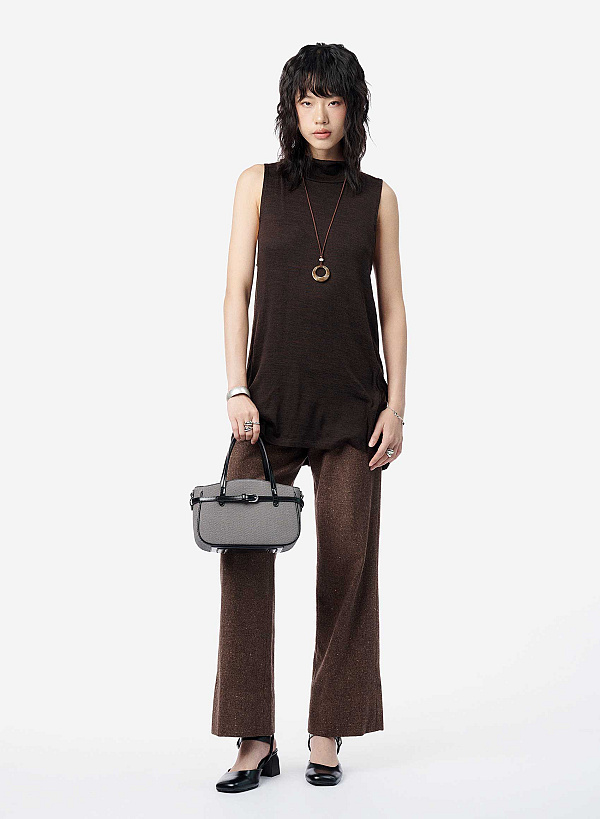 Túi xách tay nhấn đai khoá - TOT 0211 - Màu đen - VASCARA